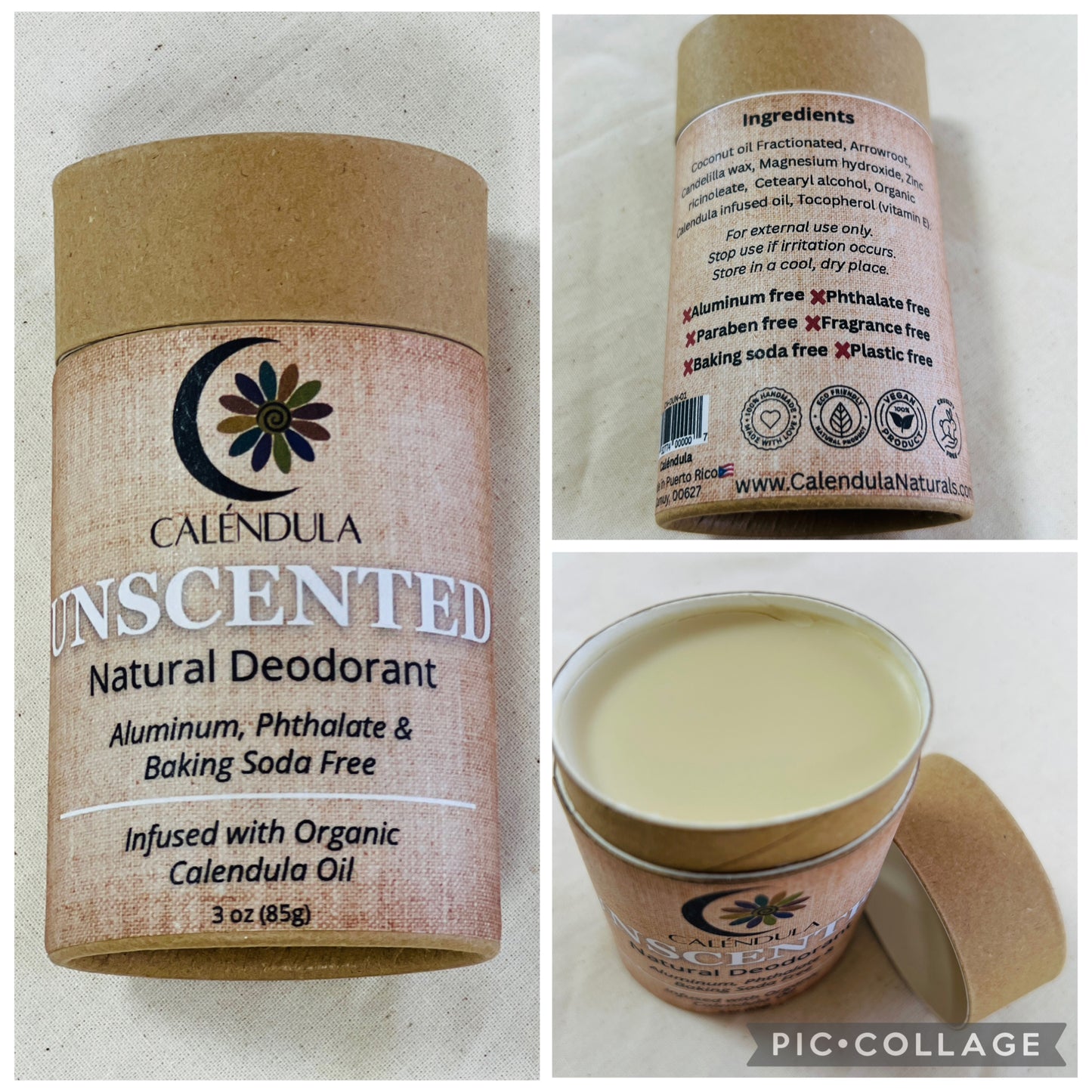 Desodorante Natural sin Fragancia - 3 oz