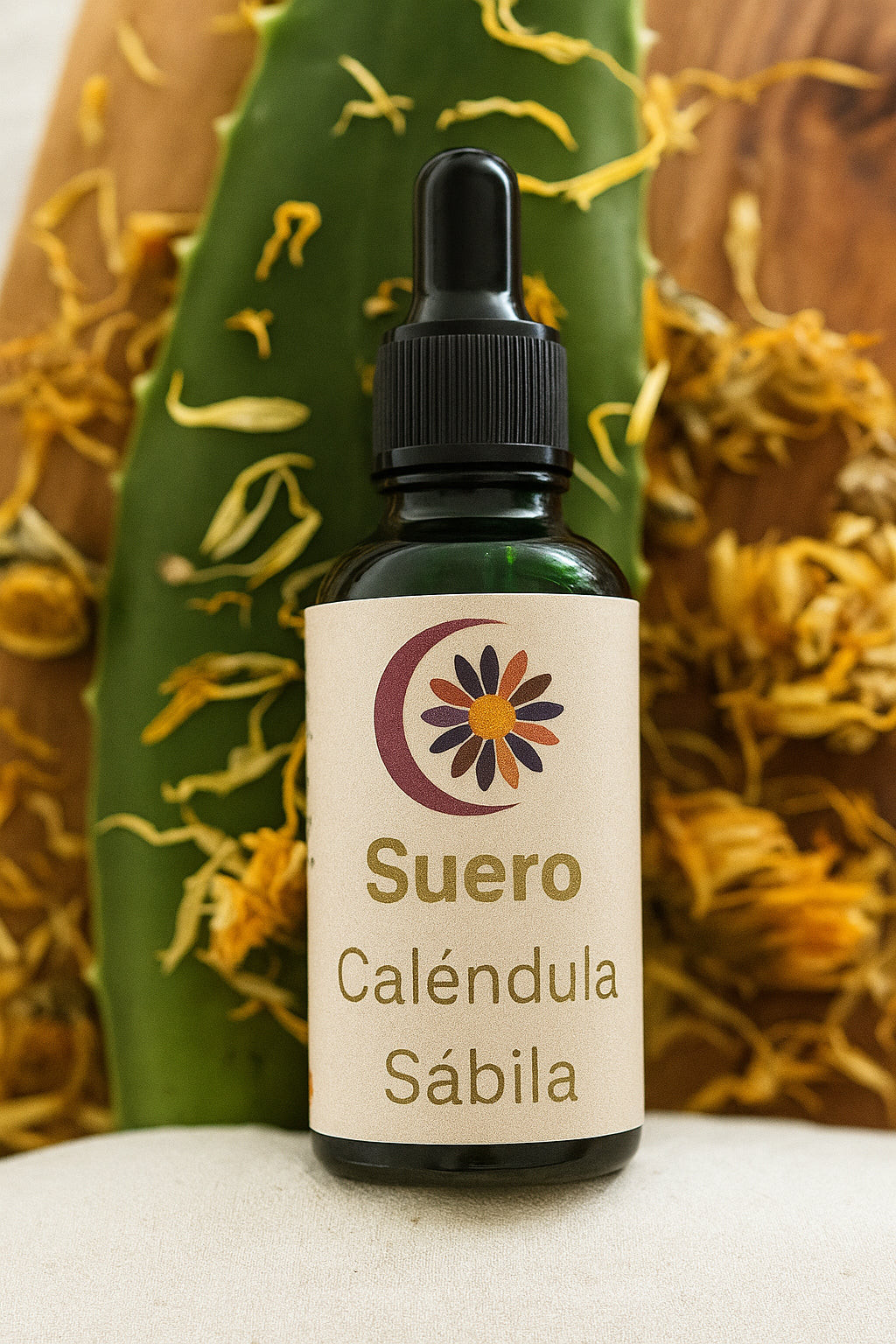 Suero de Caléndula con Sábila para la Nutrir la Piel