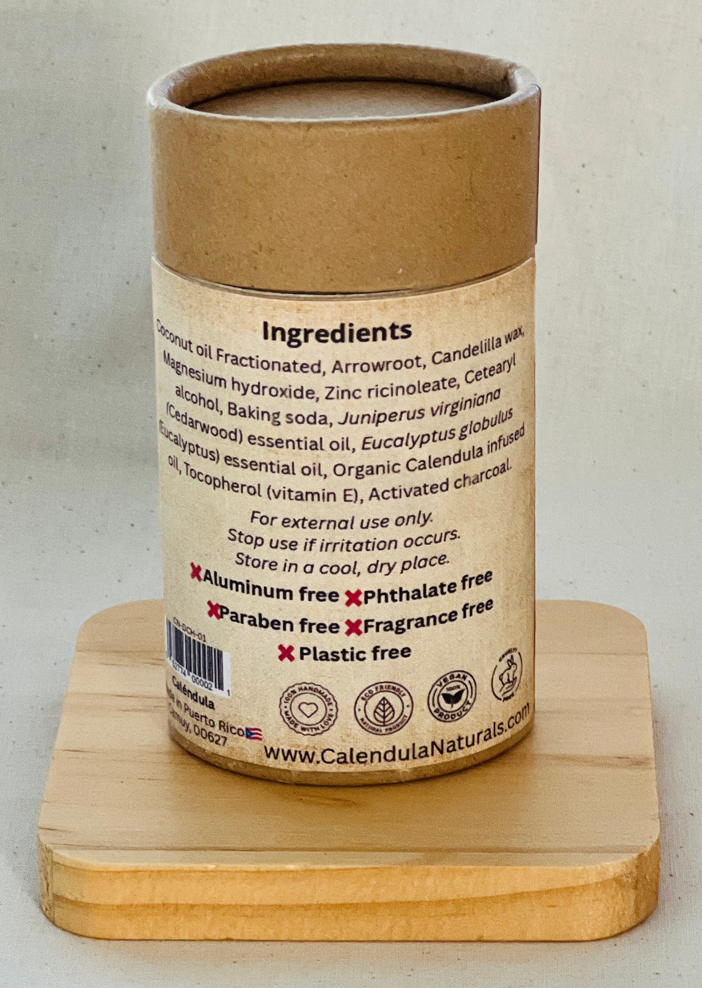 Desodorante Natural de Carbón Activado - 3 oz